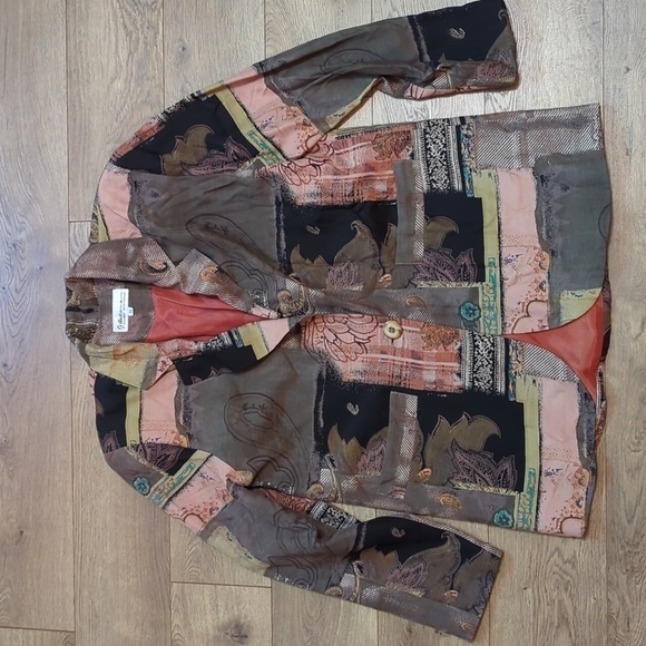 Vintage Helene Artsy Abstract Blazer M - Picture 6 of 11